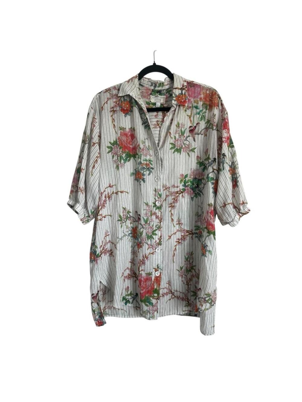 Johnny Was Colman Oversized Button Down Tunic